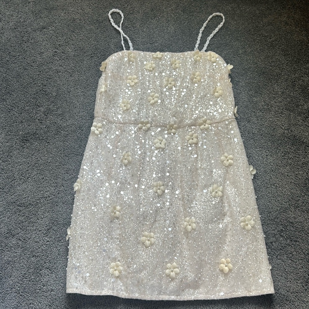 Daisy Gardens Strapless Mini Dress White
